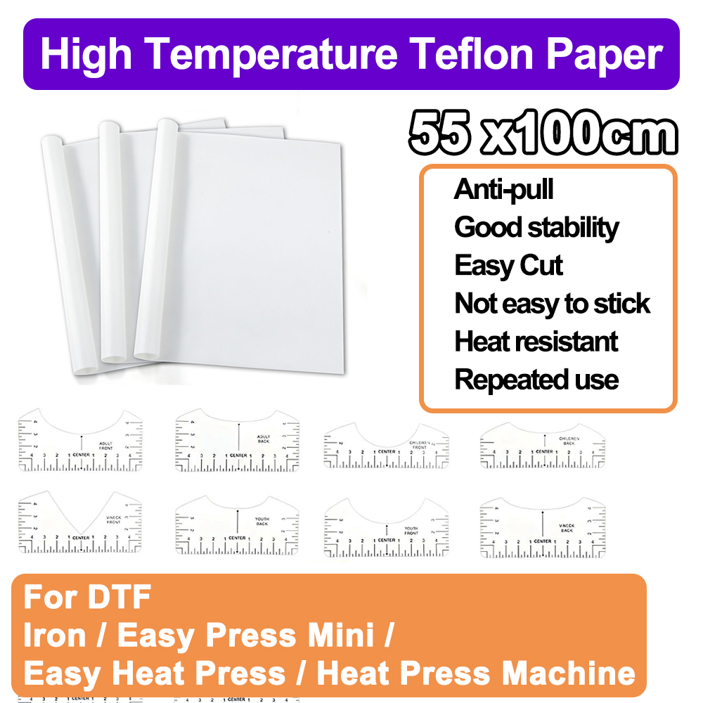 Printable Heat Transfer Vinyl - Teflonning Hochtemperaturbeständiges Papier für DTF-Heißpressmaschine, Sublimationsübertragung,