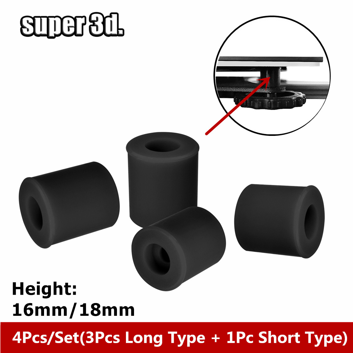 Creality Printer K1 - 4/8/20pcs Heißbett-Nivellierung Silikons äulen halterungen 16/18mm