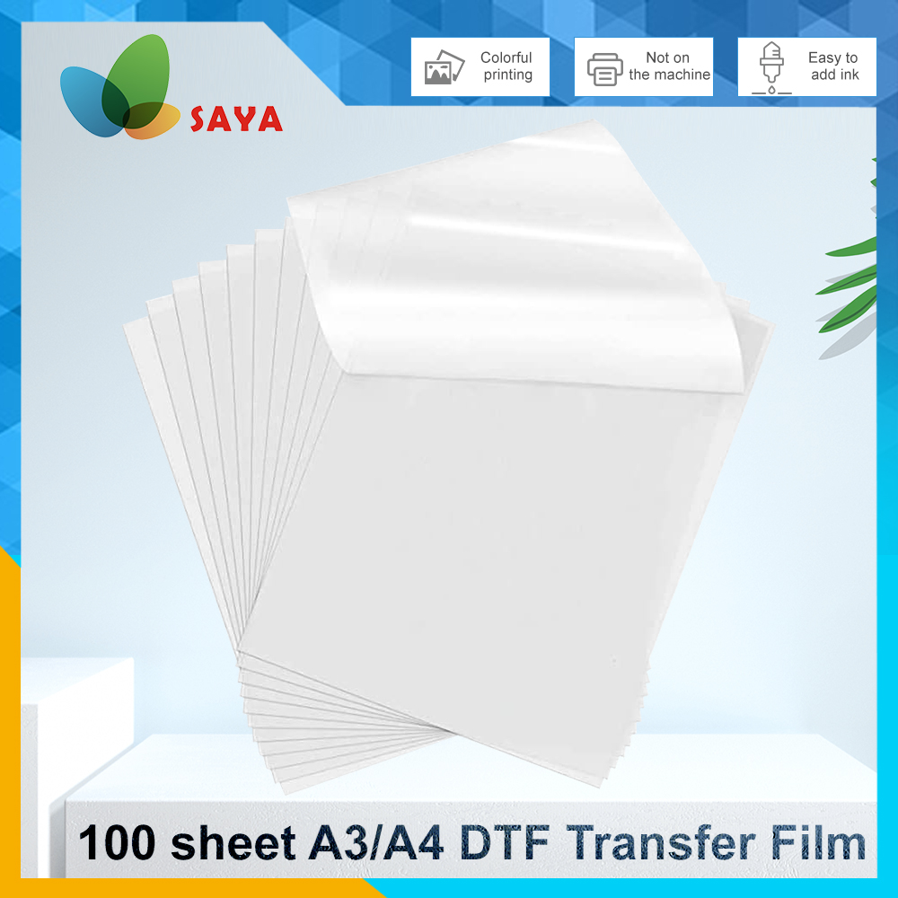 Printable Heat Transfer Vinyl - 50/100 Stück DTF-Folie A3/A4 Doppelseitige Klebefolie