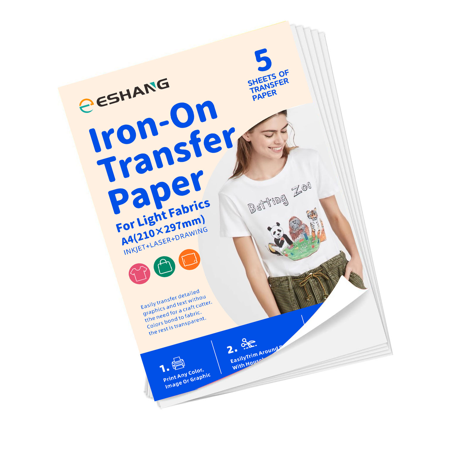 5 Blatt A4-Wärmeübertragungspa – Printable Heat Transfer Vinyl Bewertung und Preis